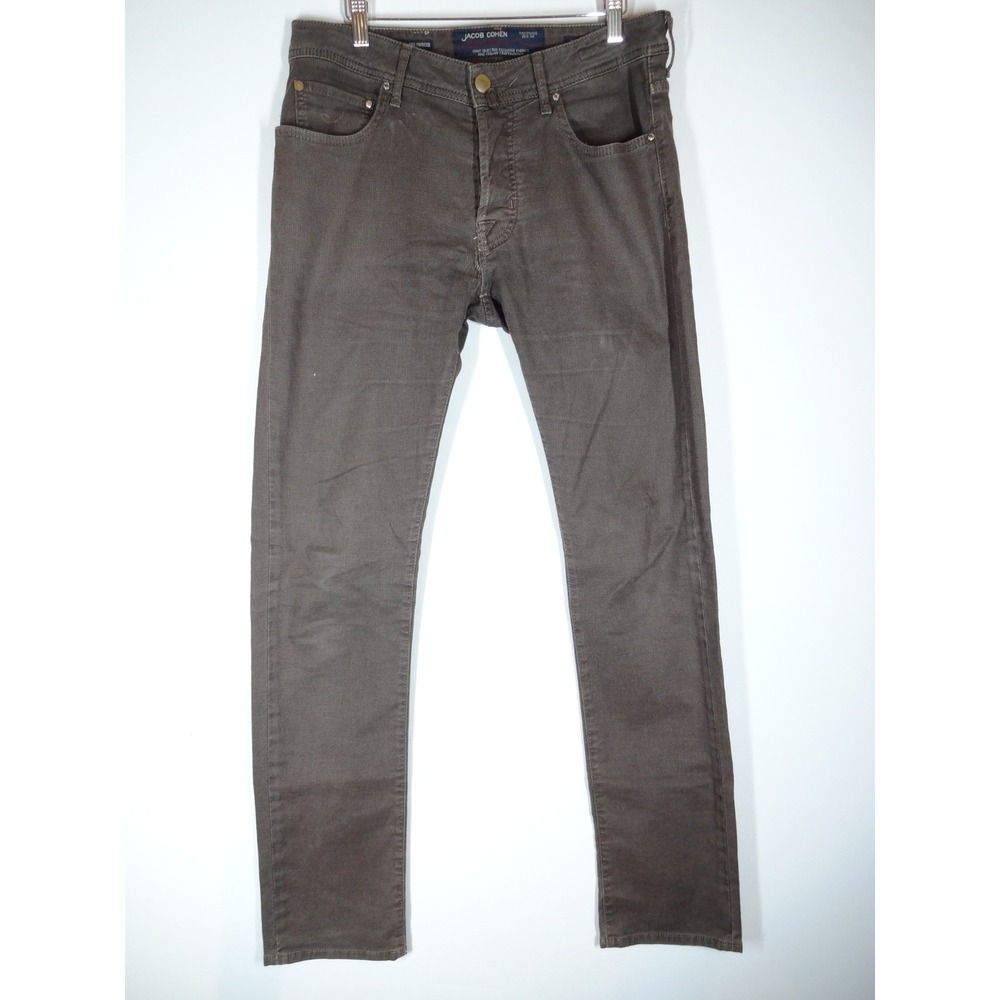 Jacob Cohen Pants Mens 33 Brown Slim Fit Textured Rare Luxury Italian Trousers
